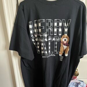 Black 'Merry Christmas Y'all' T-Shirt with a Doddle! Size XXL/ Design is on back